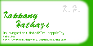 koppany hathazi business card